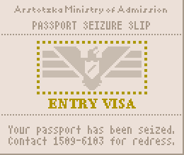 Passport seizure slip