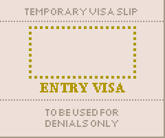 Temporary visa slip papers please