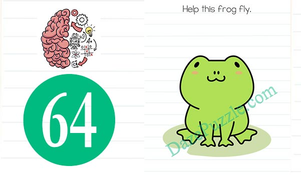Brain Test Level 64 Help this frog fly Answer