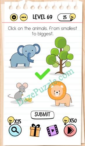 Brain Test Level 69 Click on the animals Answer - Daze Puzzle