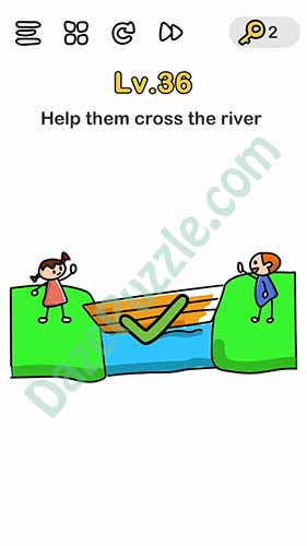 Brain Out Level 36 Help them cross the river Answer  Daze 