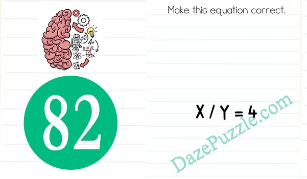 Brain Test Level 82 Make this equation correct Answer