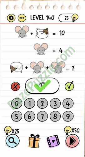 Brain Test Level 140 Answers • Game Solver