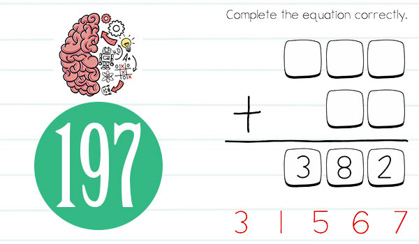 Brain Test Level 197 Complete The Equation Correctly Answer