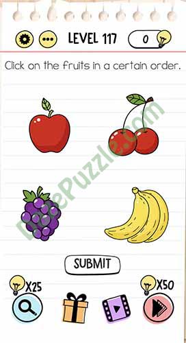 brain test click on the fruits