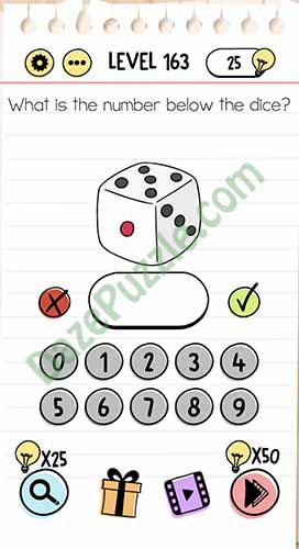 what is the number below the dice brain test