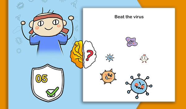 Beat the virus Brain Out Beat Virus Level 5