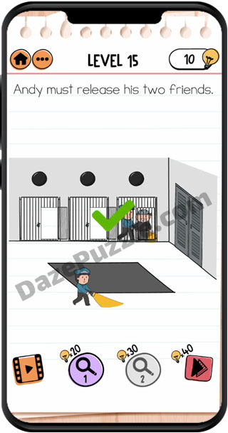 Brain Test 2 Prison Escape Level 15 Answer - Daze Puzzle