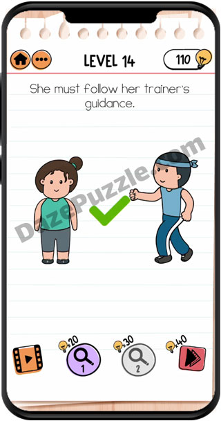 brain test 2 fitness with cindy level 14 answer
