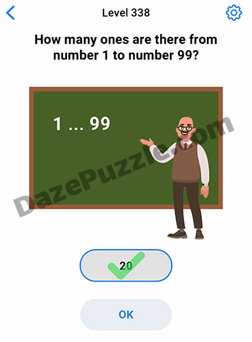 Easy Game Level 338 How Many Ones Are There Answer Daze Puzzle