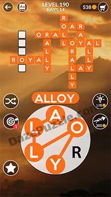 wordscapes level 190 answer