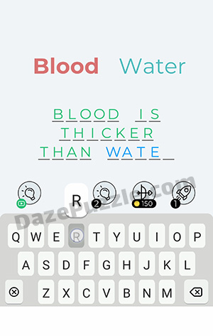 Dingbats Level 164 (Blood Water) Answer