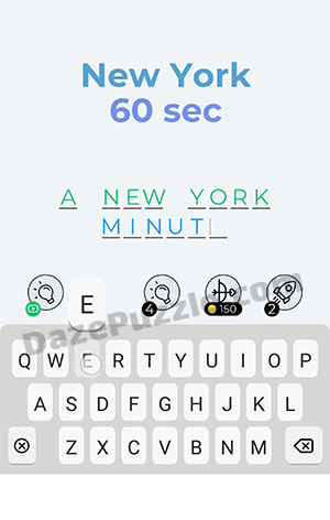 Dingbats Level 311 (New York 60 sec) Answer