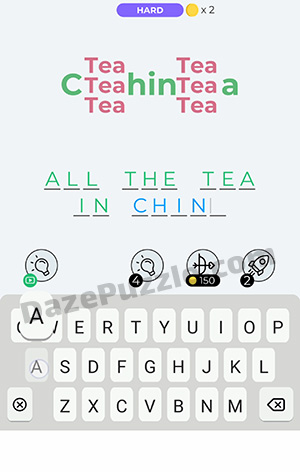 Dingbats Level 323 (Tea china) Answer