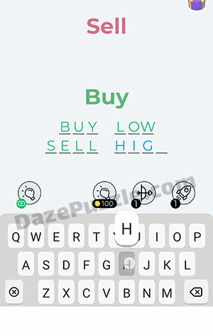 Dingbats Level 87 (Sell Buy) Answer