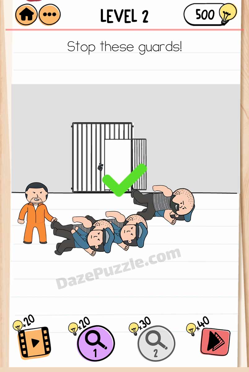 Brain Test 2 Prison Escape Level 2 Answer - Daze Puzzle