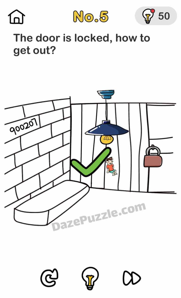 Brain Out Escape Room Level 5 The door is locked Answer