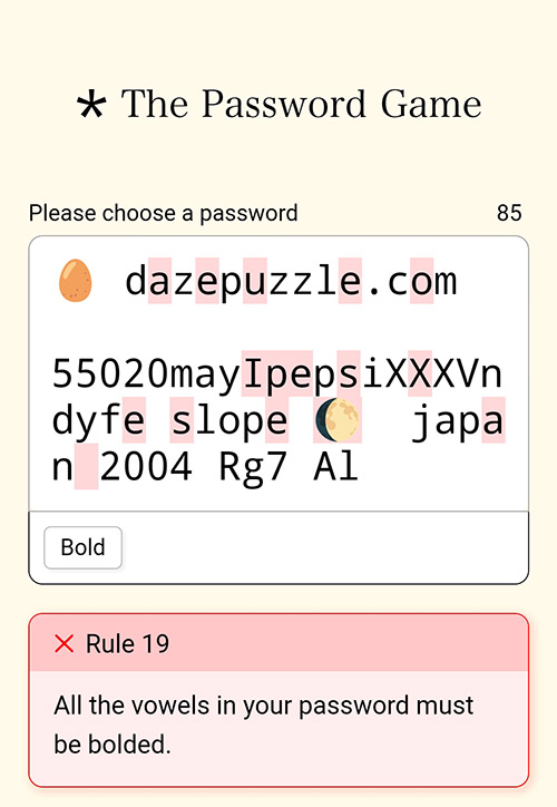 Password Game Rule 19
