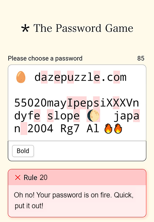 Password Game Rule 20