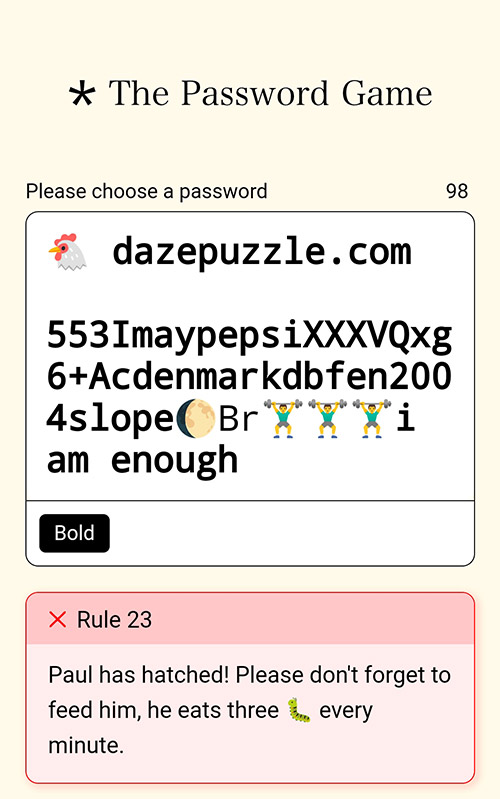 Password Game Rule 23