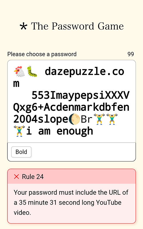 Password Game Rule 24