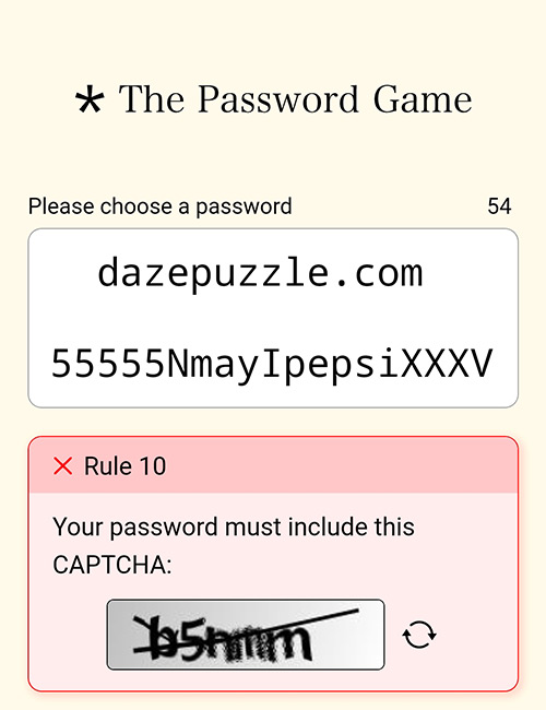 Password Game Rule 10