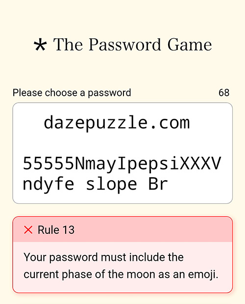 Password Game Rule 13