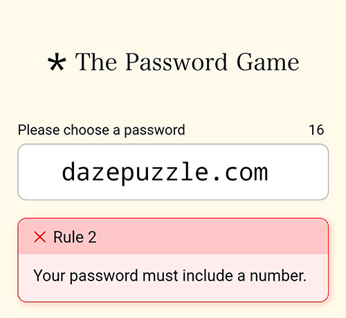 Password Game Rule 2