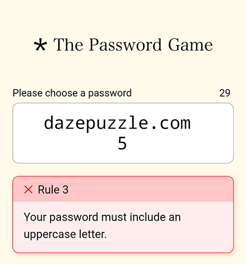 Password Game Rule 3