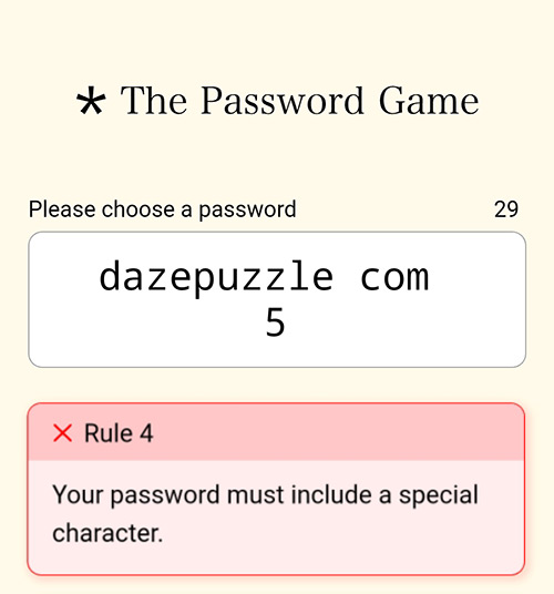 Password Game Rule 4