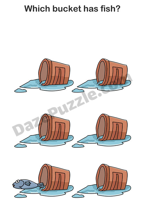 Brain Out Level 24 Which bucket has fish Answer