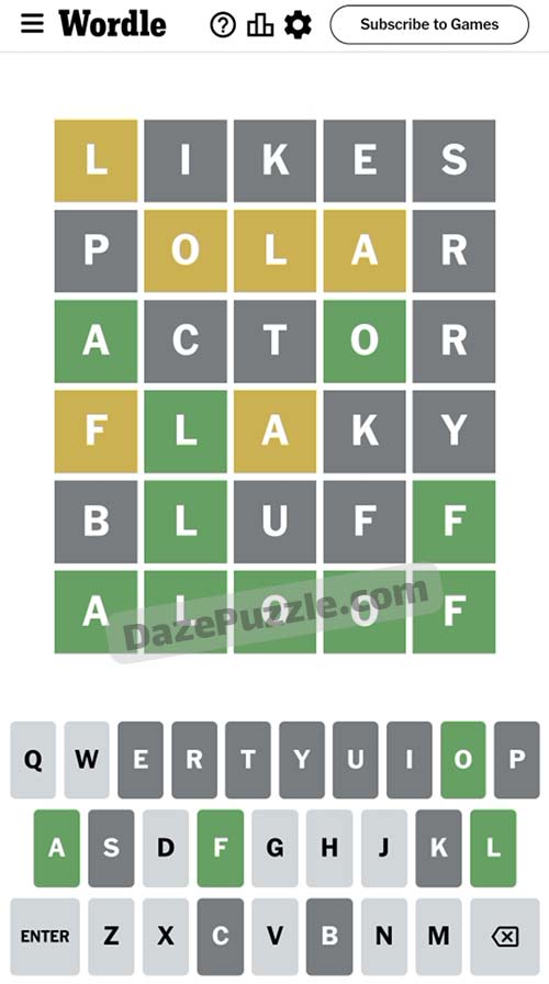 Wordle January 26 2024 Answer 951 Today Daze Puzzle