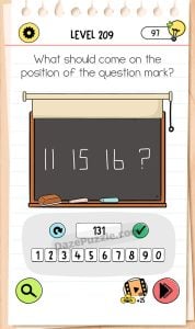 brain test 4 level 209 answer