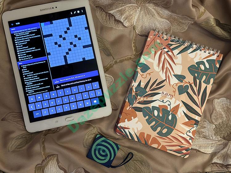 NYT crossword dark theme tablet and to do list