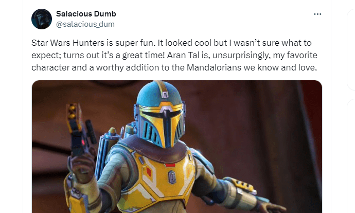 Star Wars Hunter positive review