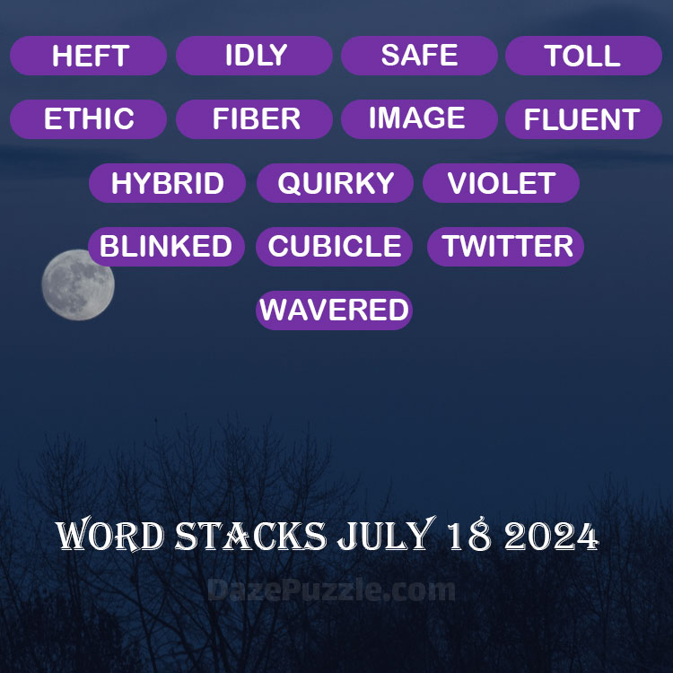 Word Stacks July 18 2024 Daily Puzzle Answer