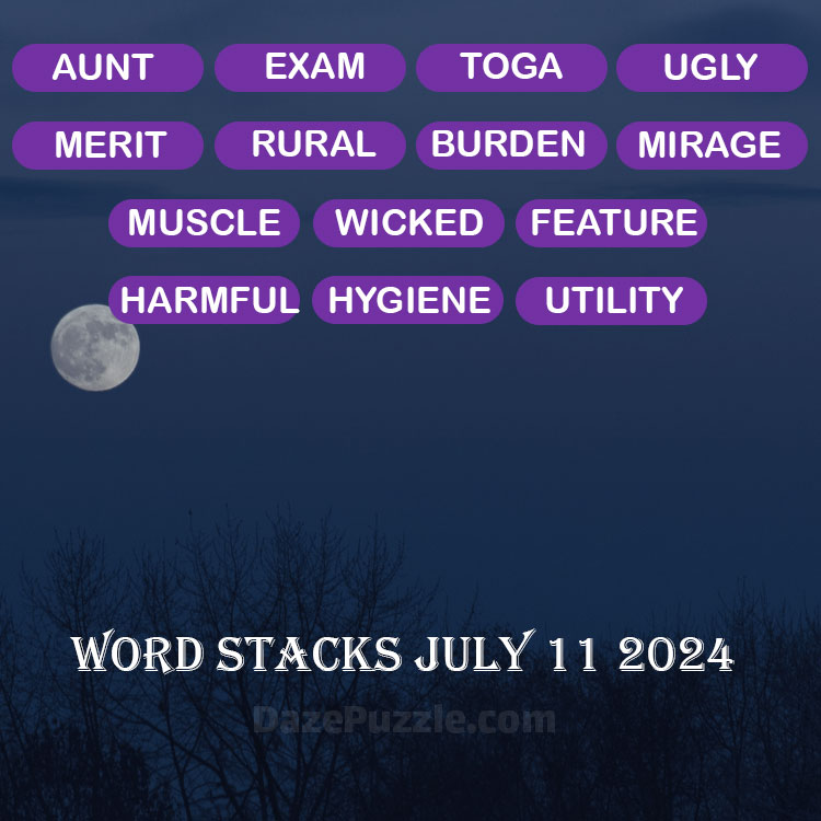 Word Stacks July 11 2024 Daily Puzzle Answer