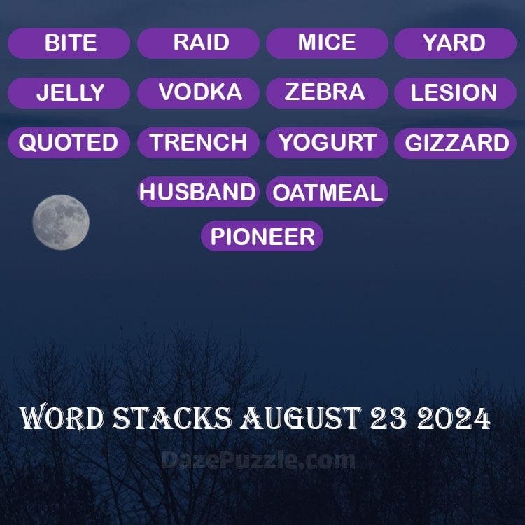 Word Stacks August 23 2024 Daily Puzzle Answer