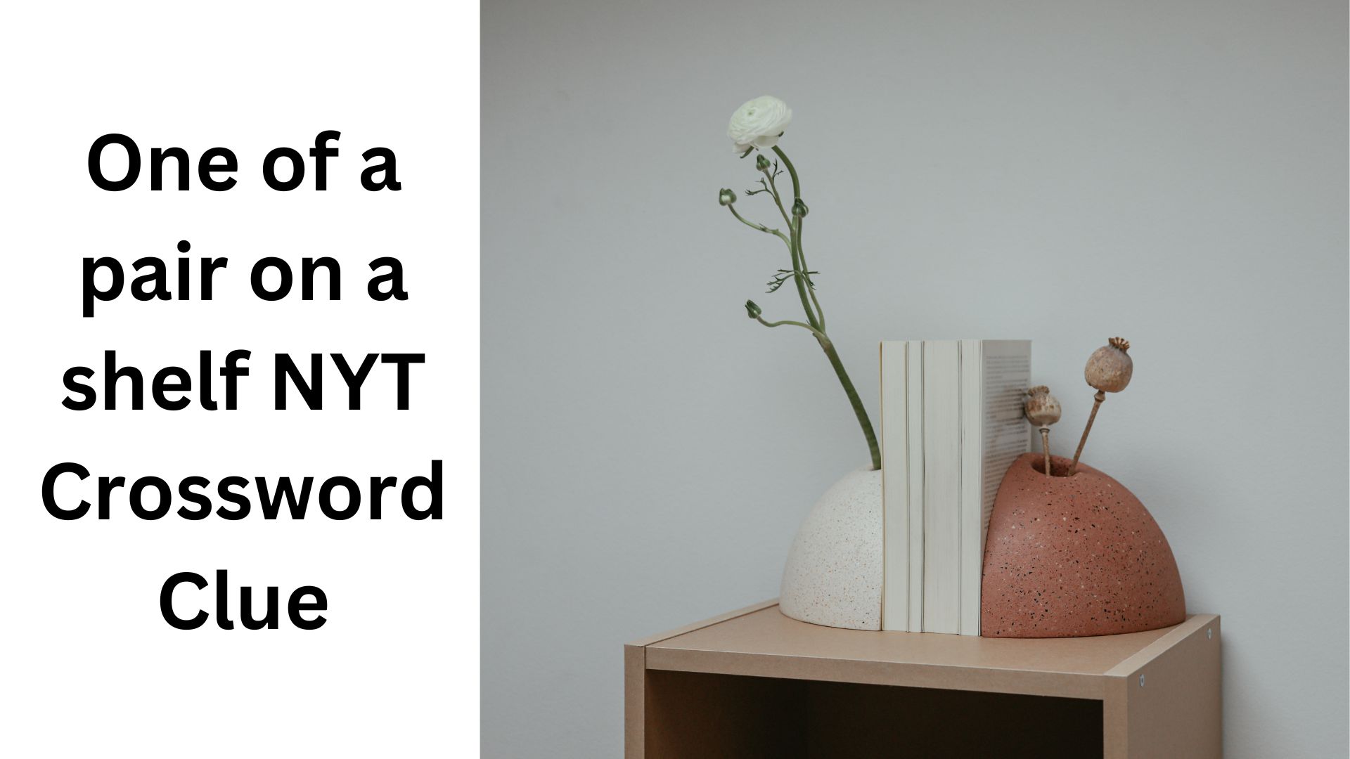 One of a pair on a shelf NYT Crossword Clue