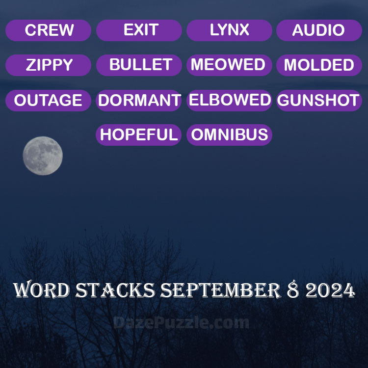 Word Stacks September 8 2024 Daily Puzzle Answer