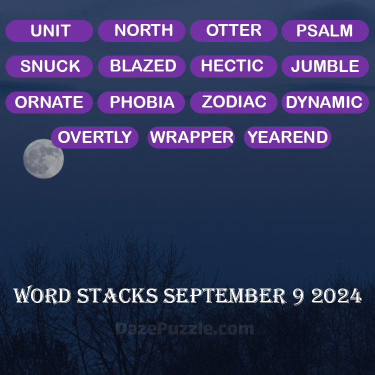 Word Stacks September 9 2024 Daily Puzzle Answer