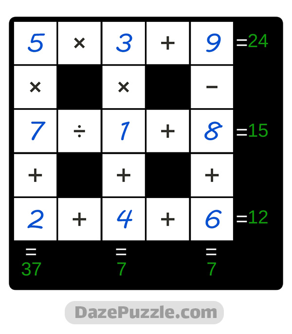 puzzle page cross sum 1 september 2024 answer