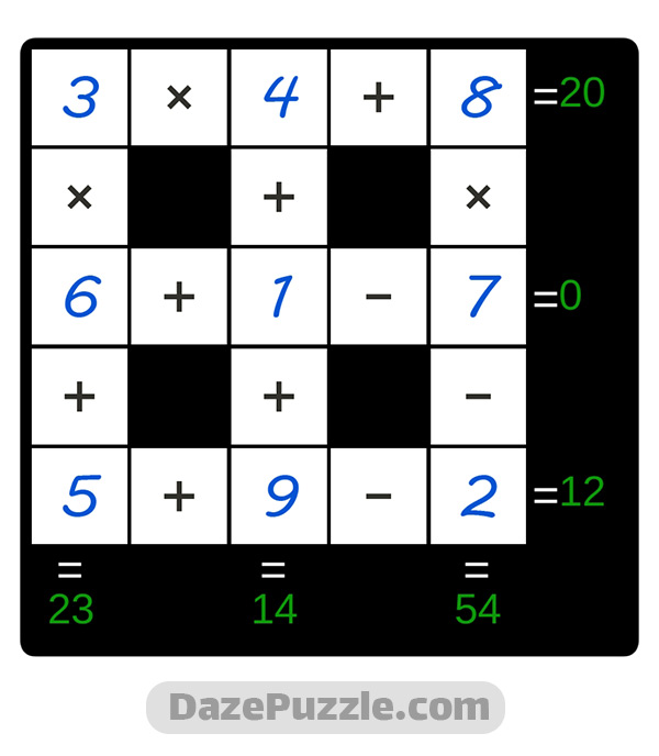 puzzle page cross sum 4 september 2024 answer