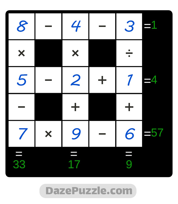 puzzle page cross sum 8 september 2024 answer