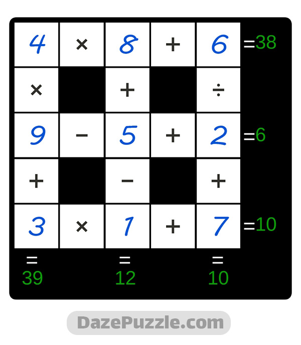 puzzle page cross sum 9 september 2024 answer