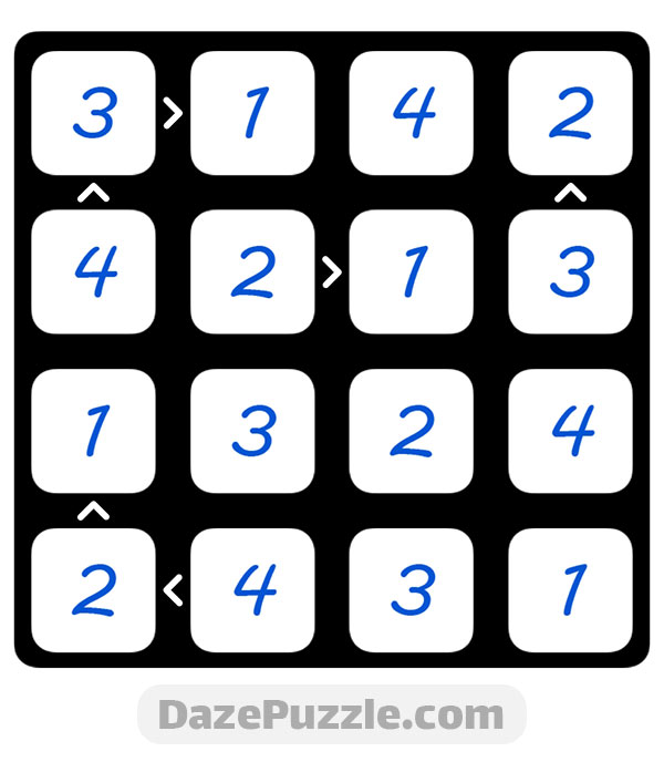 puzzle page futoshiki 17 september 2024 answer