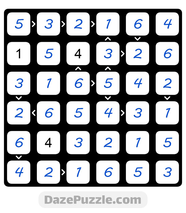 puzzle page futoshiki 27 september 2024 answer