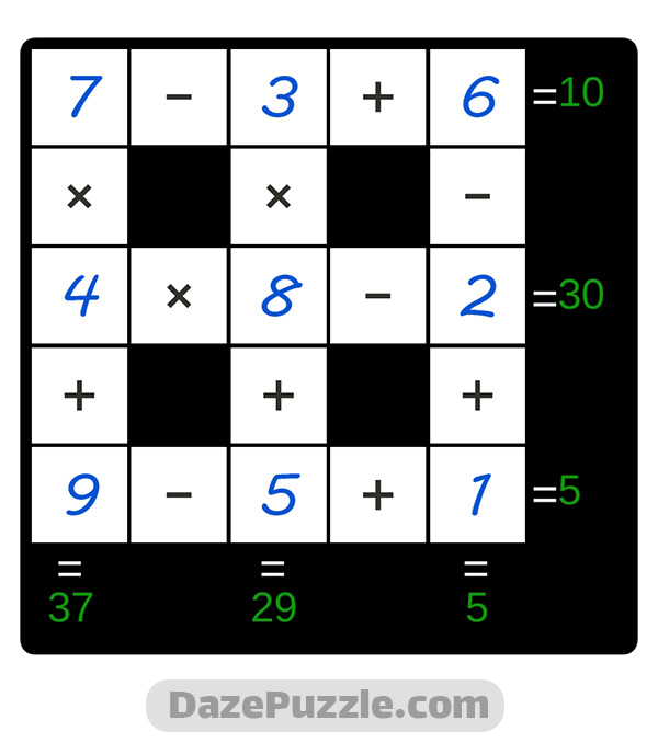 puzzle page cross sum 25 october 2024 answer