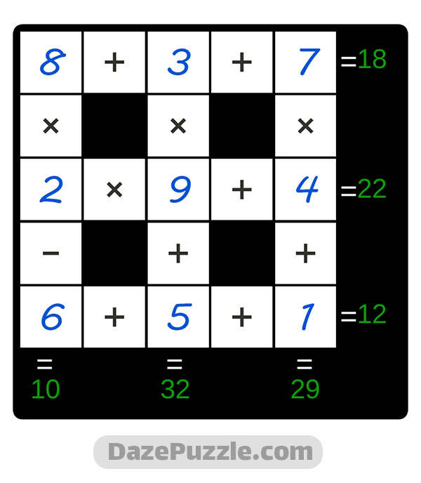 puzzle page cross sum 4 october 2024 answer