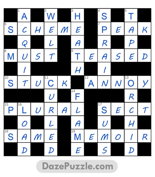 puzzle page crossword 21 january 2025 answer